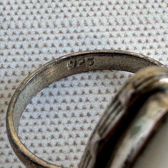 White Jasper Sterling Silver Ring Size 8 Teardrop Artisan Setting - Picture 11 of 13